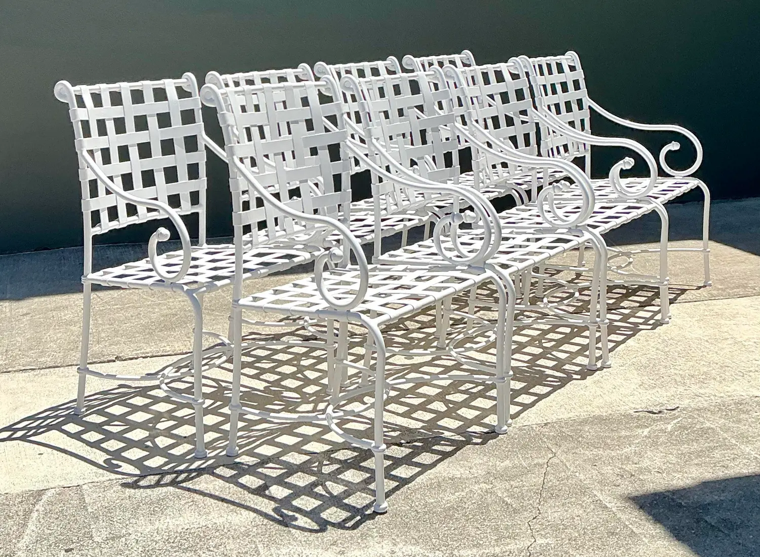 Vintage Brown Jordan Cast Aluminum “Florentine”:Dining Chairs - Set of 8 - Detail view