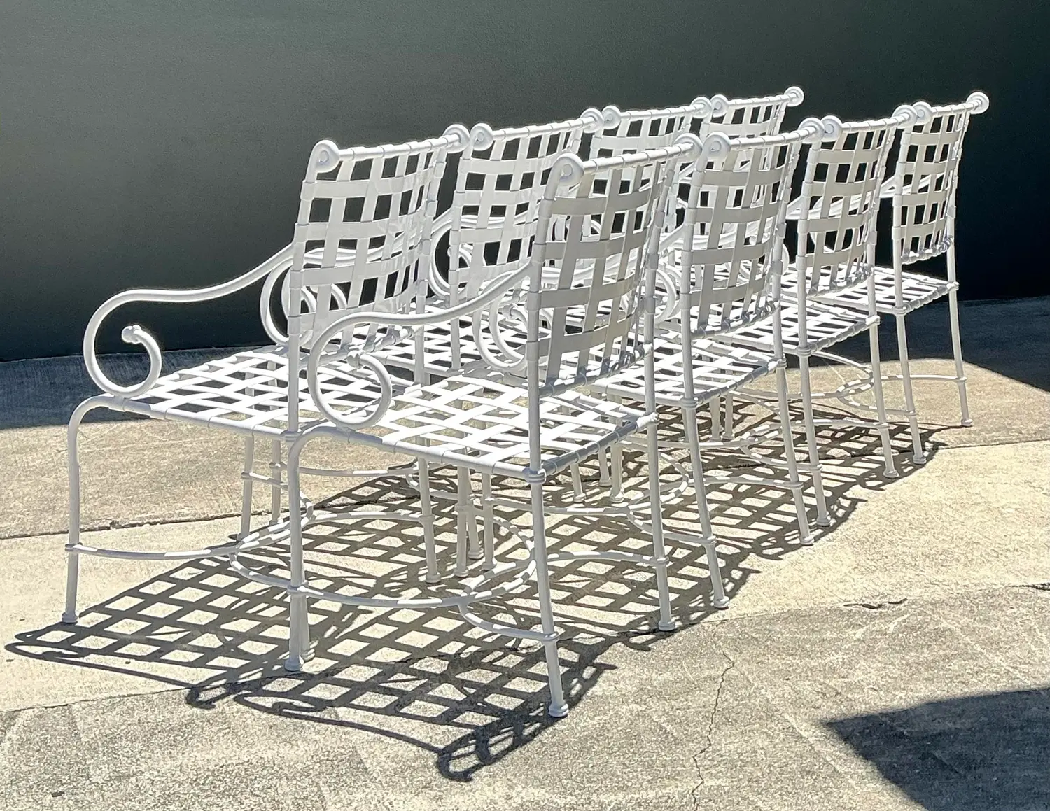 Vintage Brown Jordan Cast Aluminum “Florentine”:Dining Chairs - Set of 8 - Side view