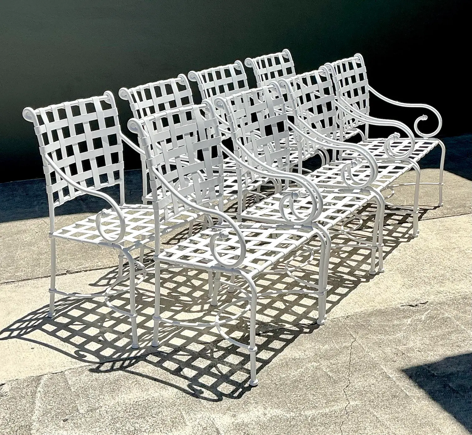 Vintage Brown Jordan Cast Aluminum “Florentine”:Dining Chairs - Set of 8 - Top view