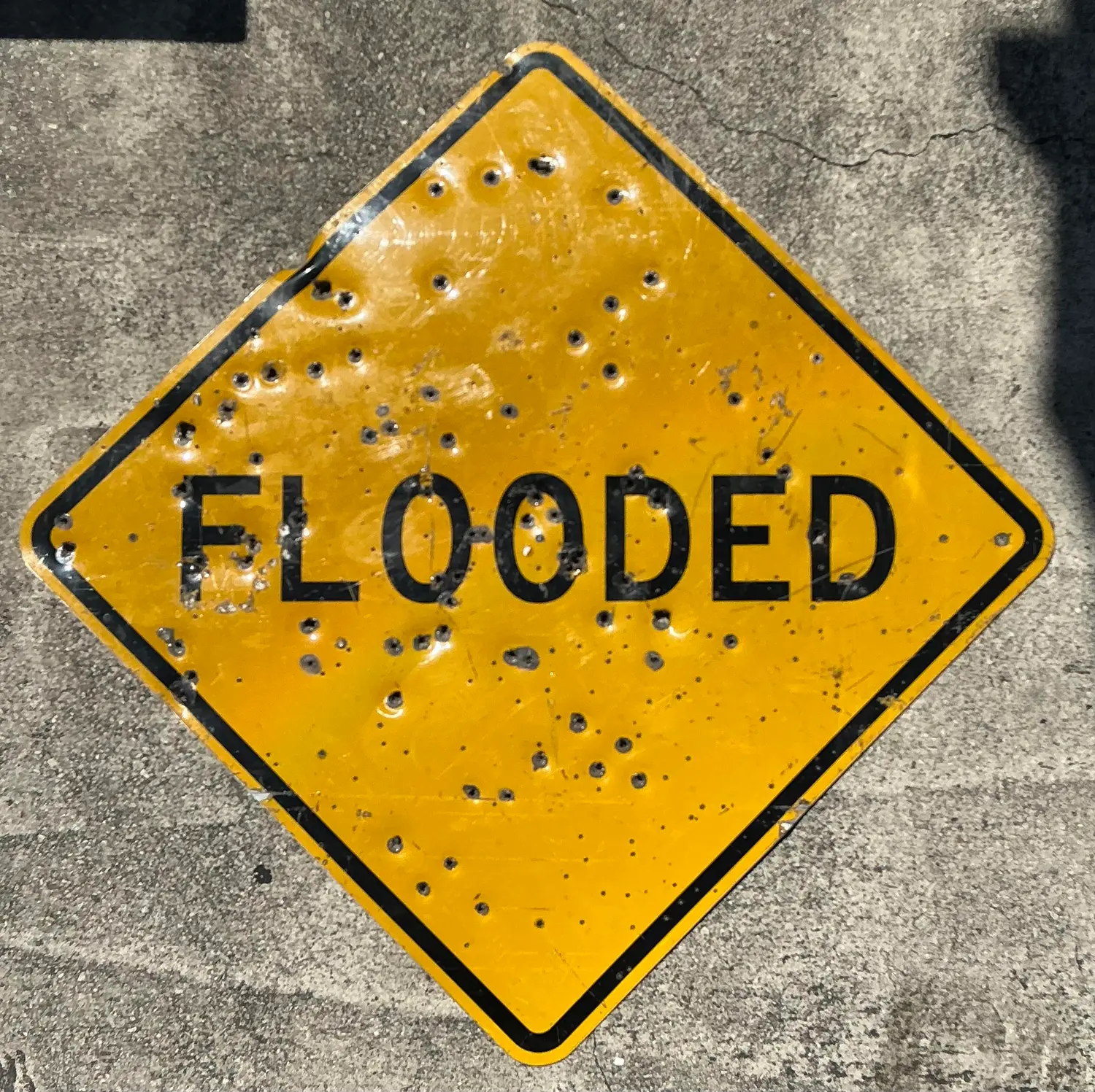 Vintage Bullet Flooded Sign - Back view