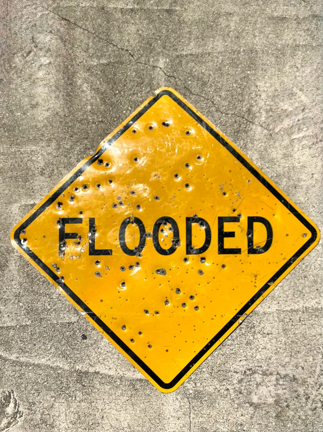 Vintage Bullet Flooded Sign - Side view