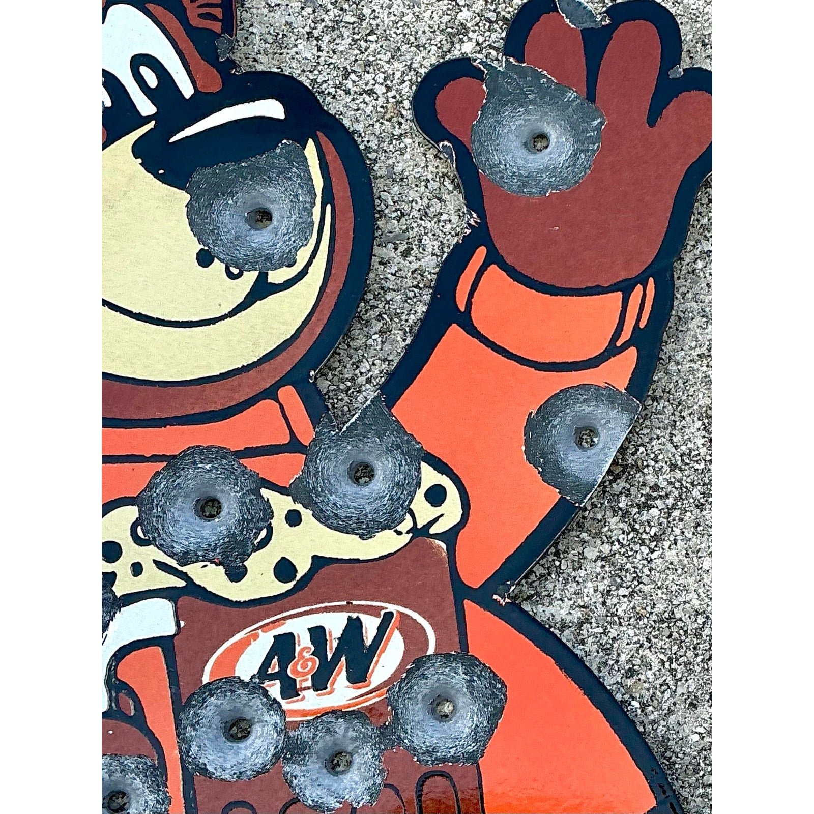 Vintage Bullet Hole Bear Wall Sculpture - Top view