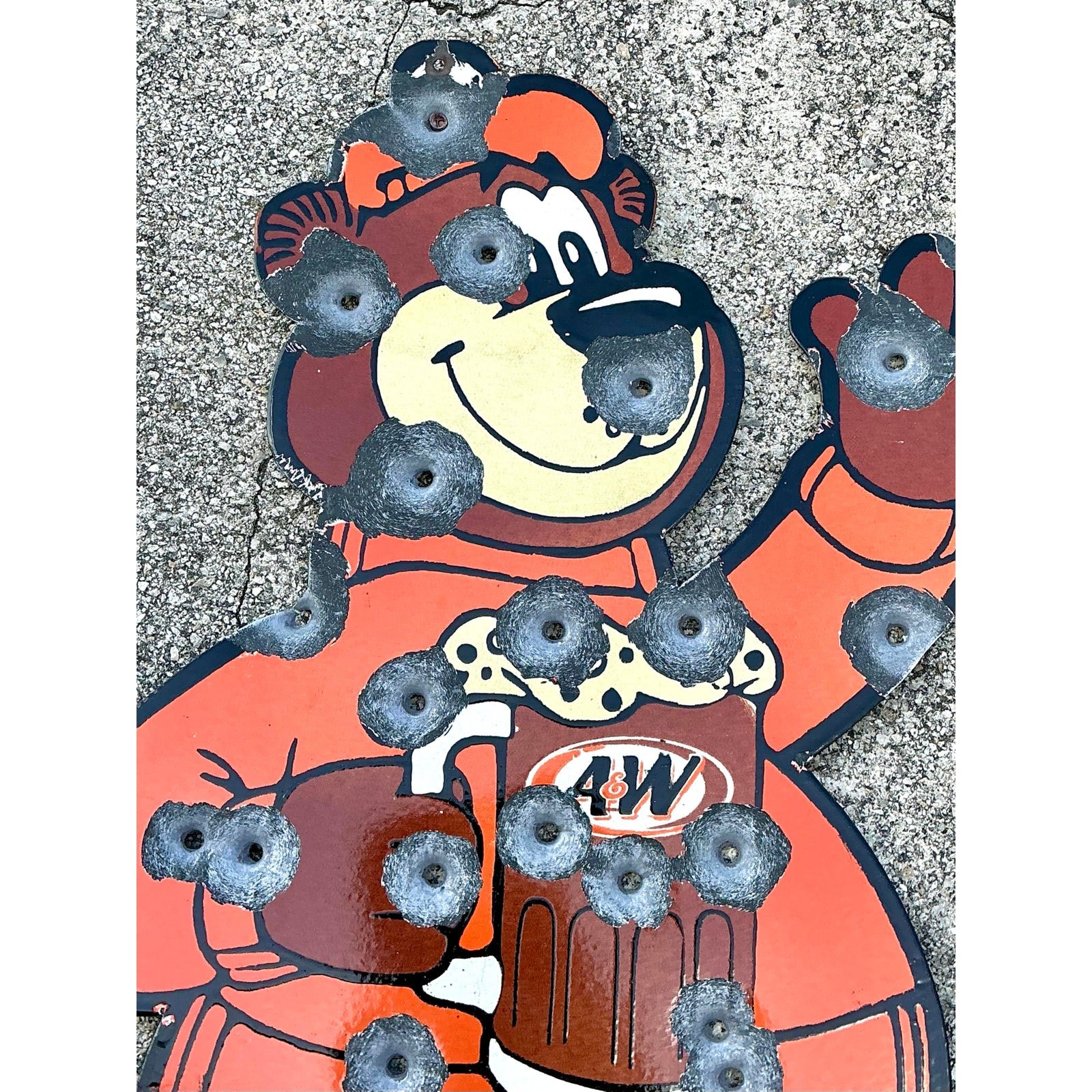 Vintage Bullet Hole Bear Wall Sculpture - Detail view