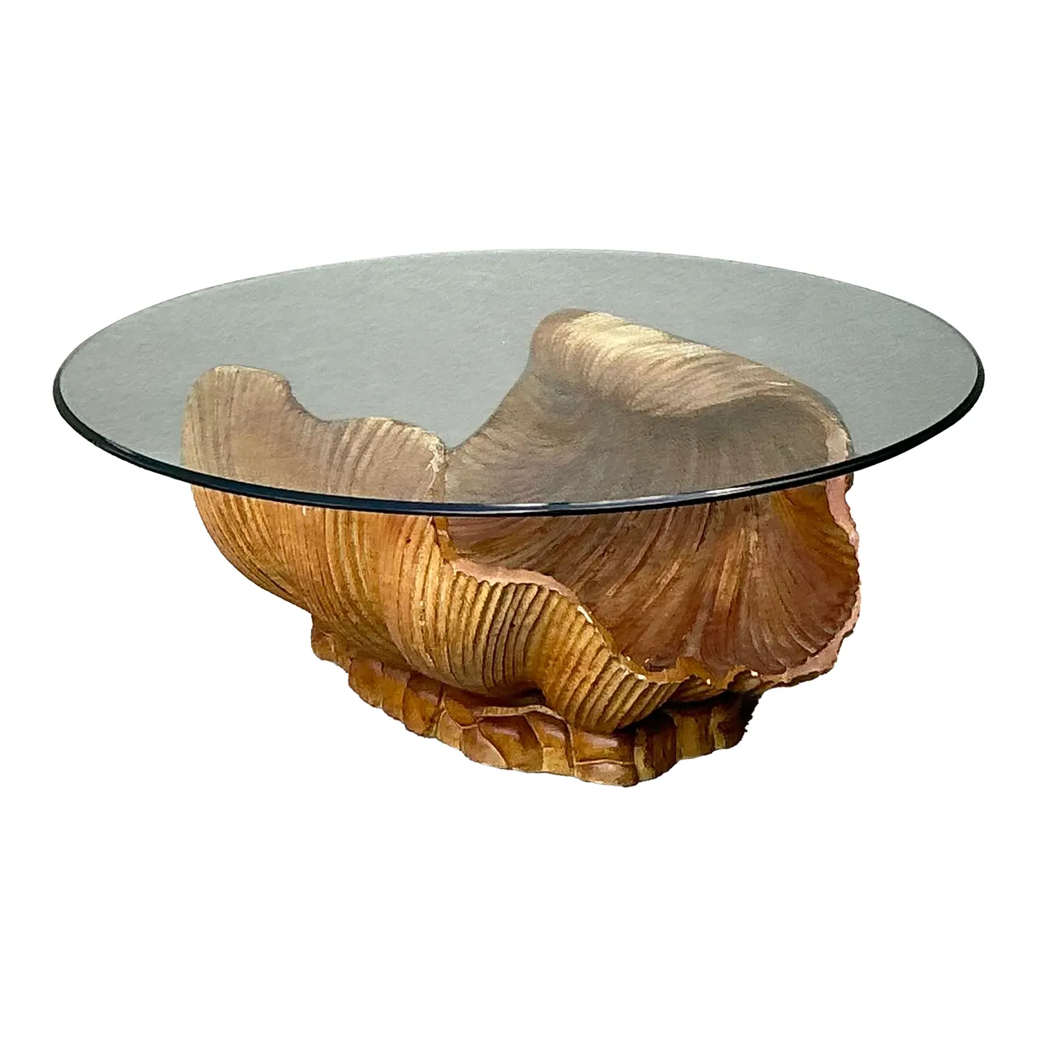 Vintage Carved Clam Shell Coffee Table