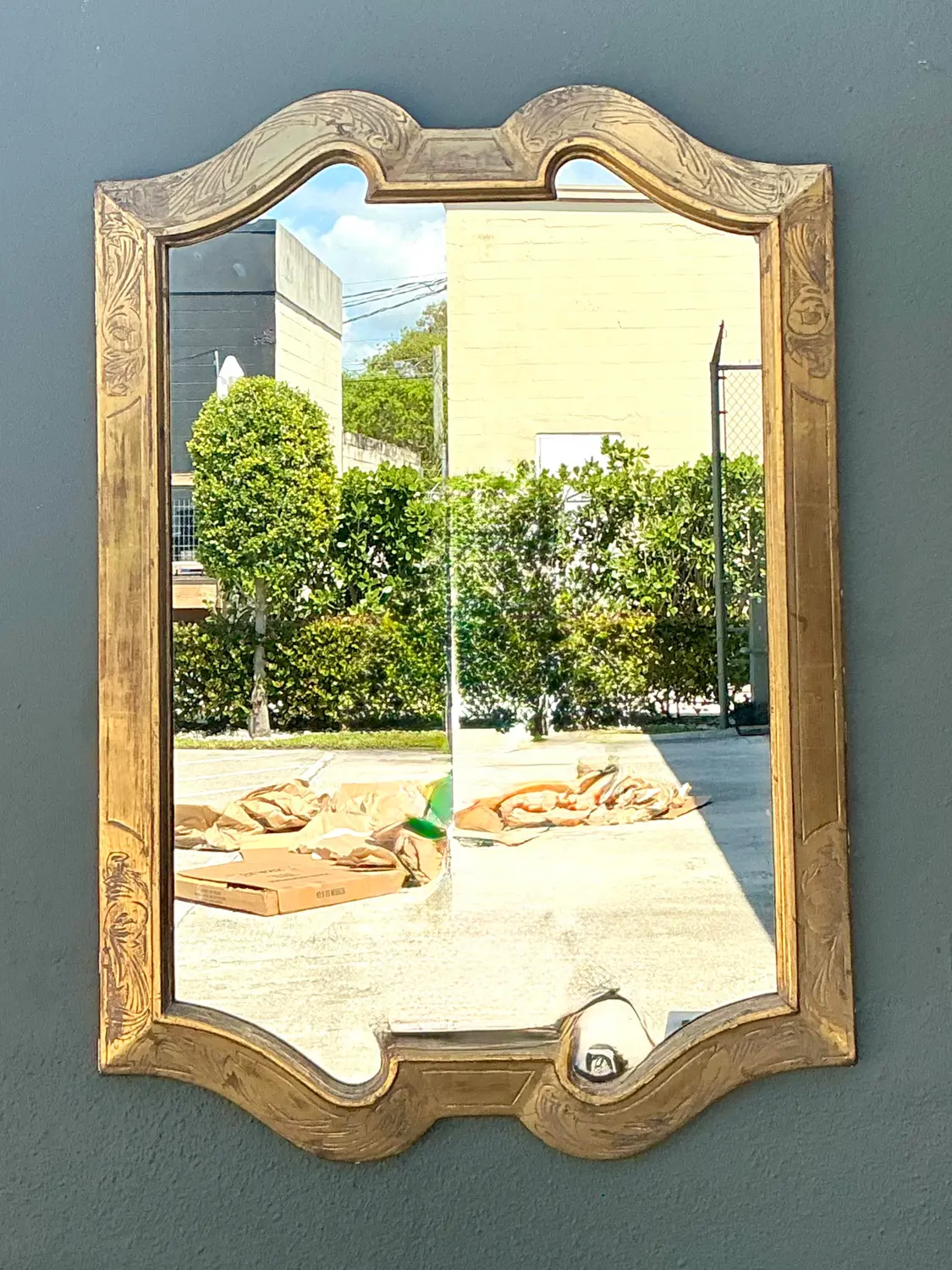 Vintage Carved Gilt Mirror - Side view