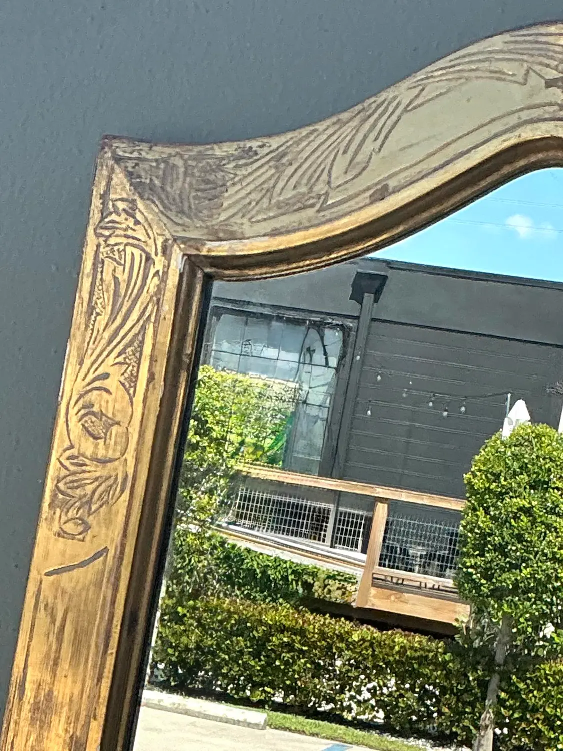 Vintage Carved Gilt Mirror - Back view