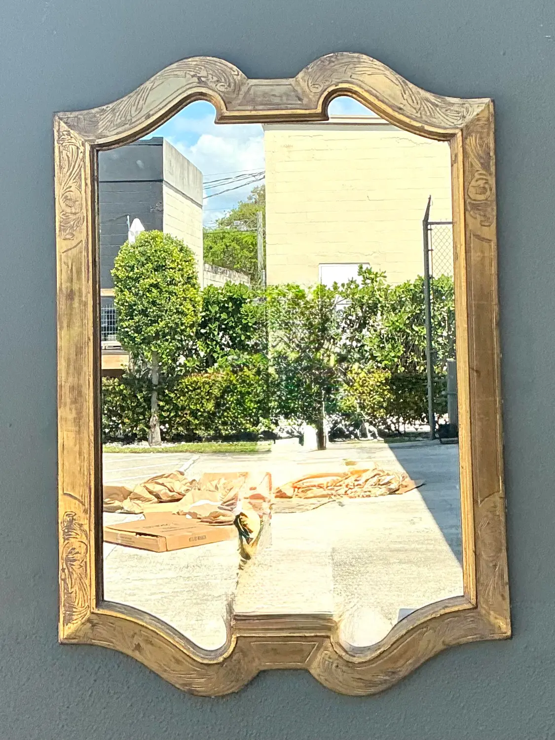 Vintage Carved Gilt Mirror - Top view