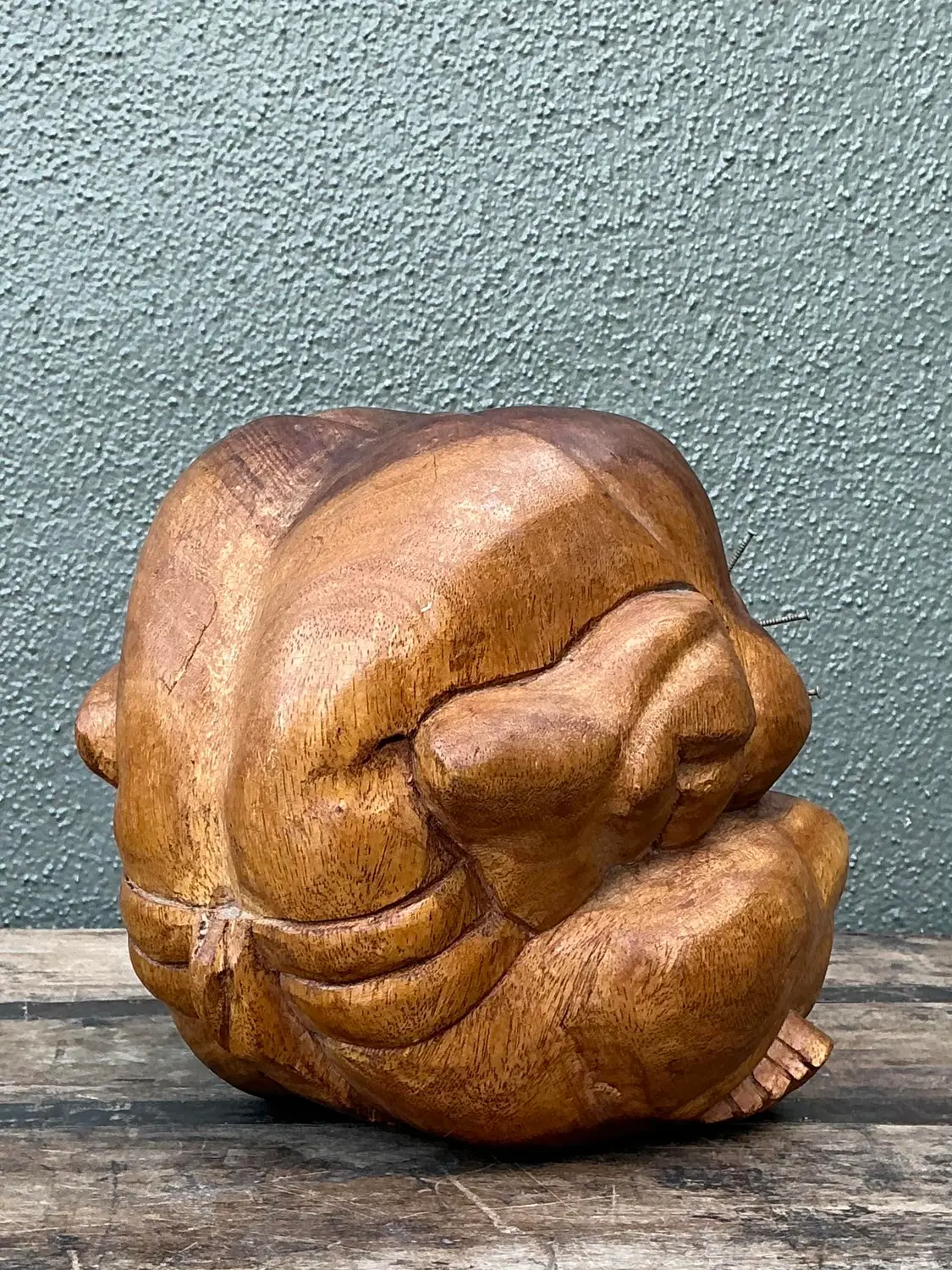 Vintage Carved Man Sphere - Detail view