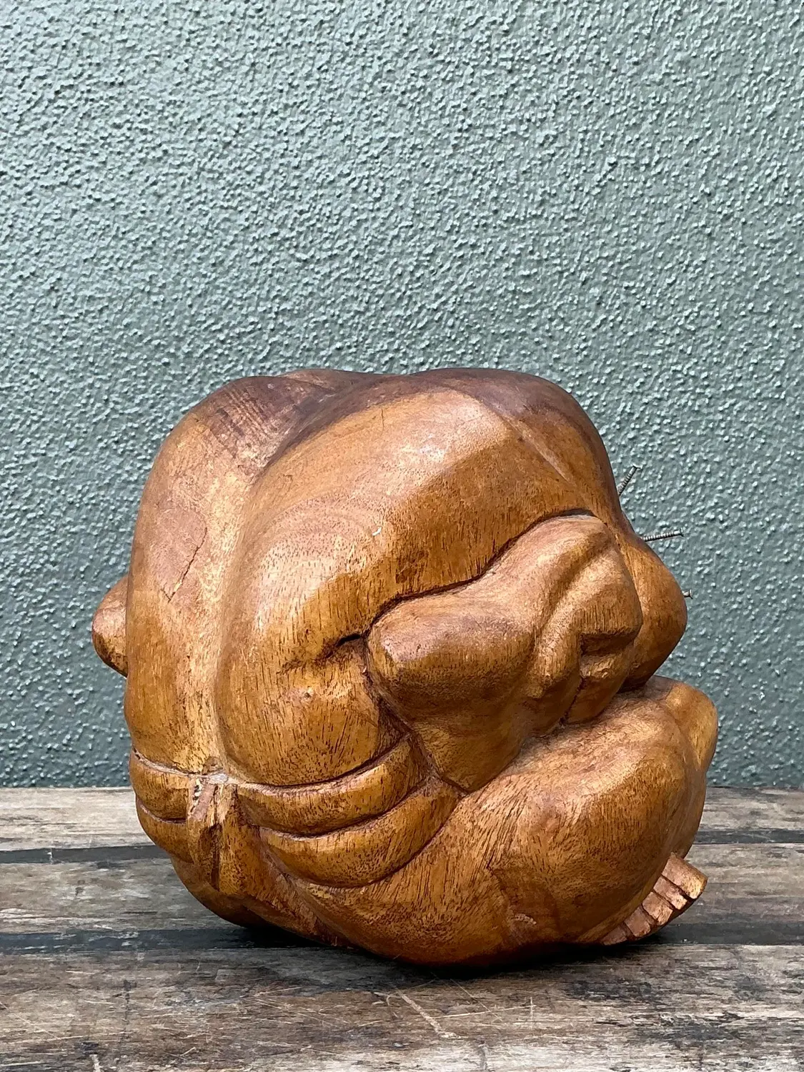 Vintage Carved Man Sphere - Top view