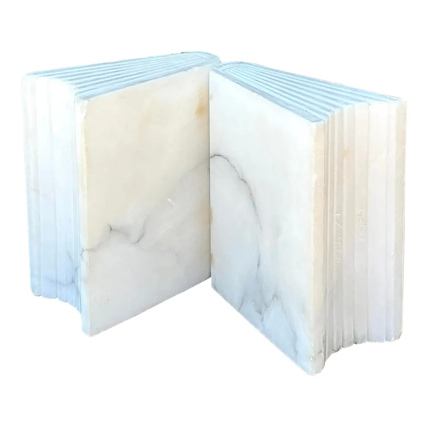 Vintage Carved Marble Book Ends - Set of 2