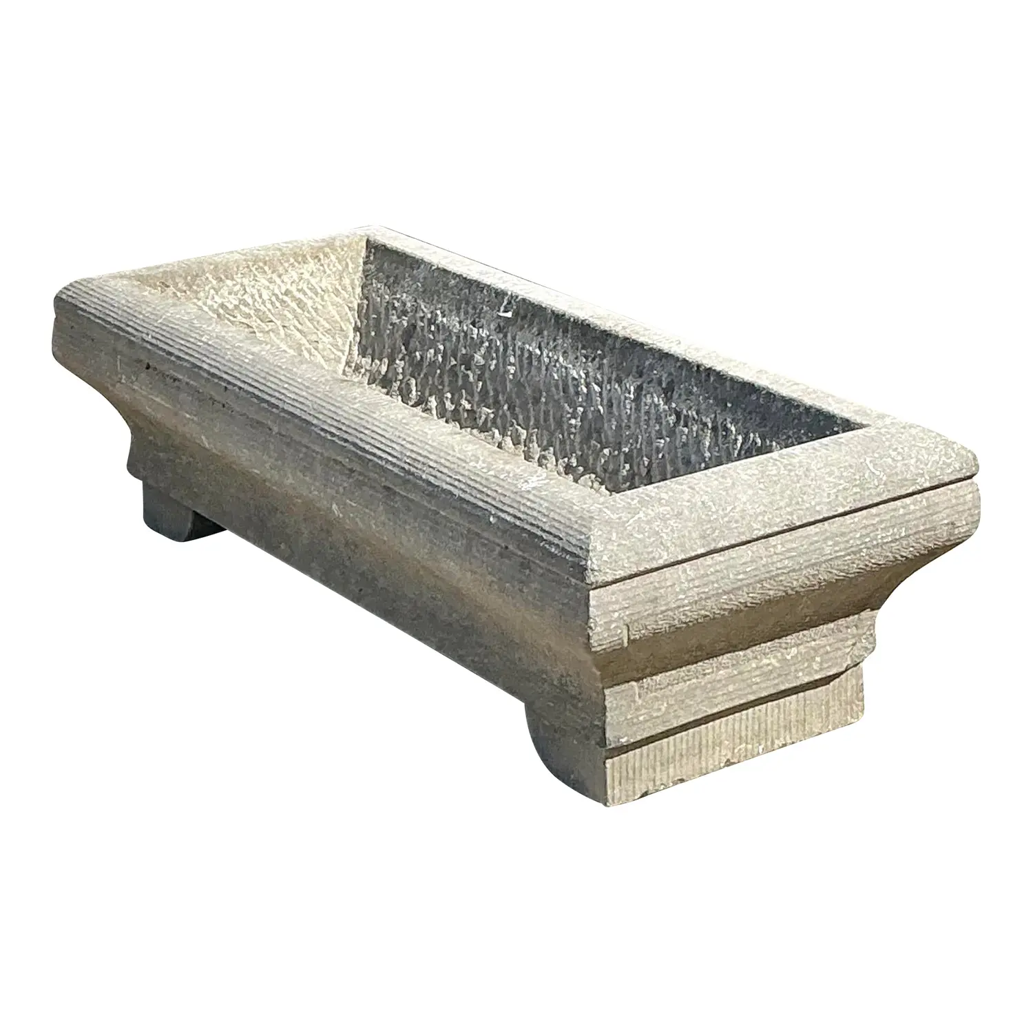 Vintage Carved Stone Engraved Planter