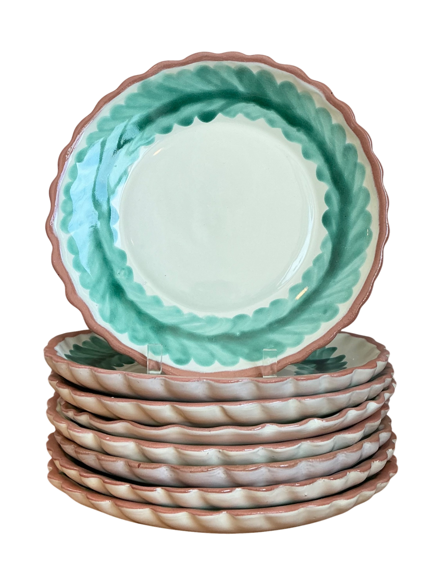 Vintage Casa Gusto “Caprichoso” Verde Dinner Plates - Set Of 8