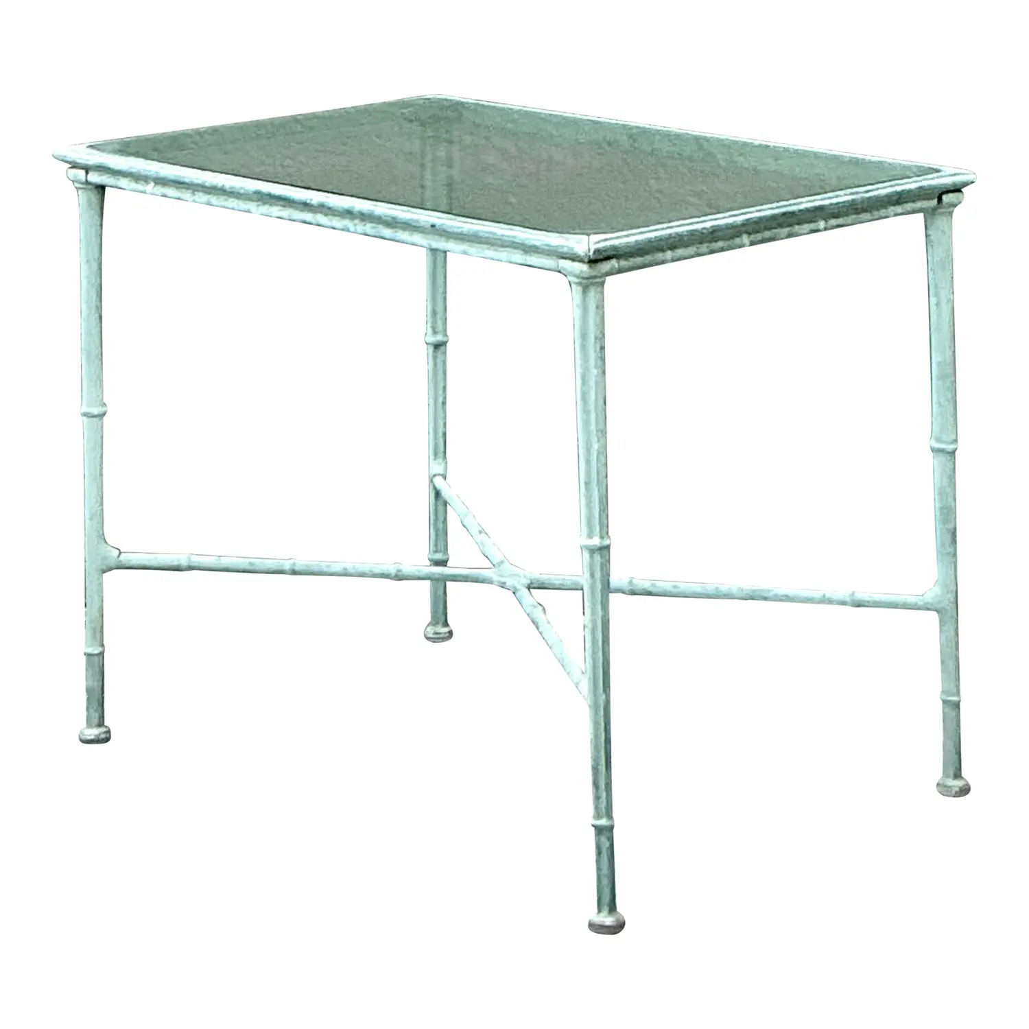 Vintage Cast Aluminum Outdoor Side Table After Brown Jordan