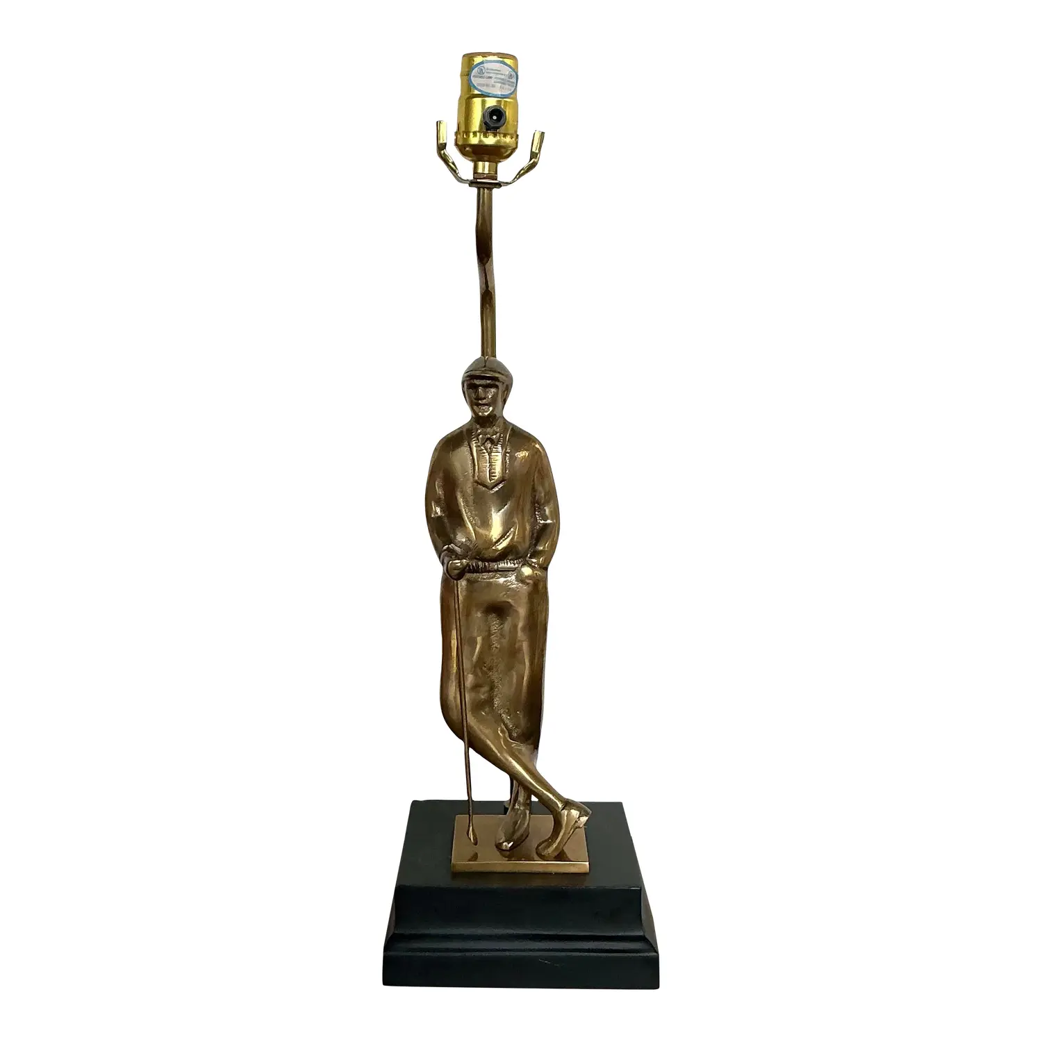 Vintage Cast Brass Vintage Golfer Lamp