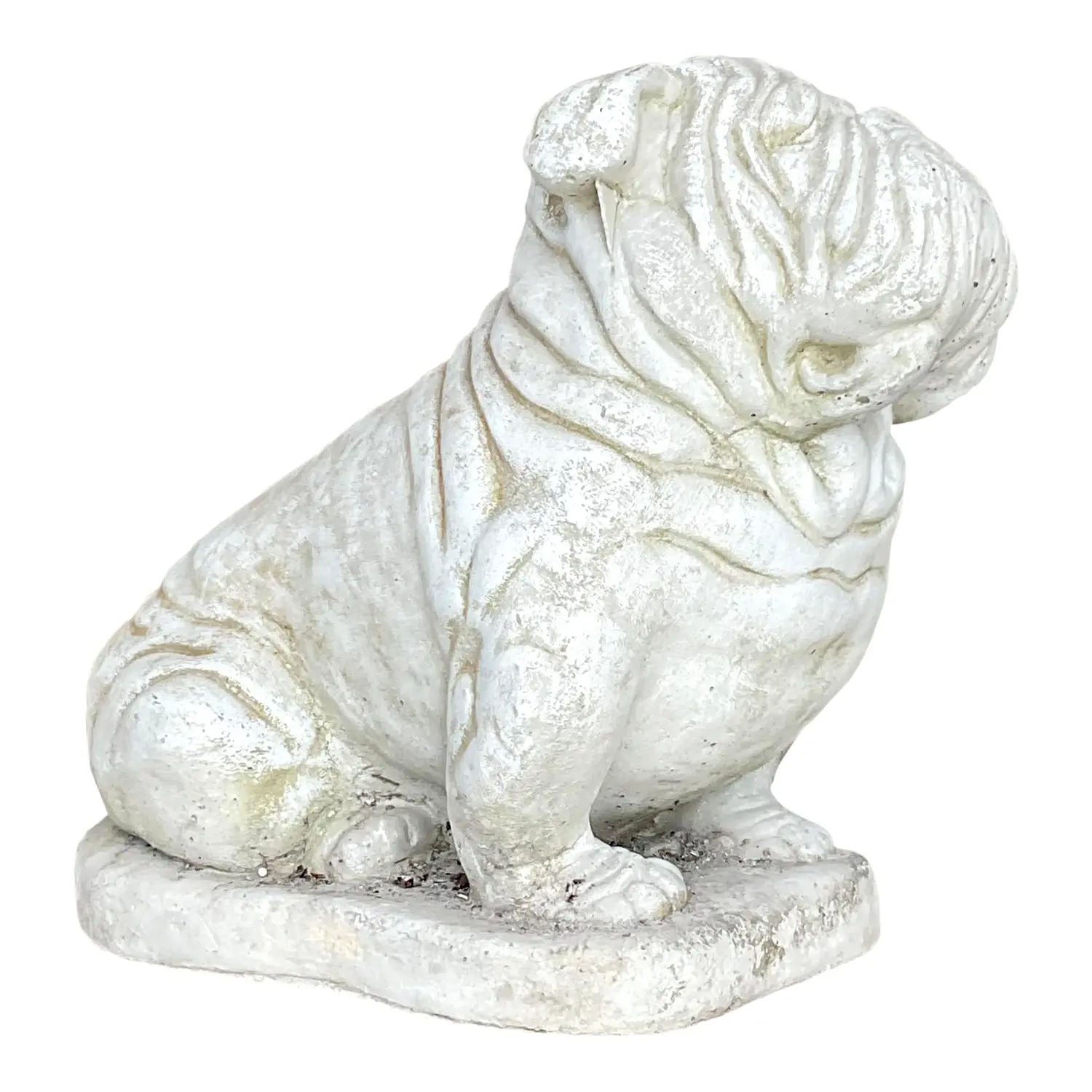 Vintage Cast Cement Bulldog Garden Statue