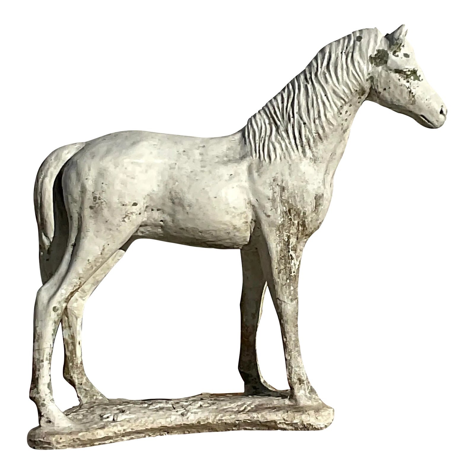 Vintage Cast Cement Horse Statue