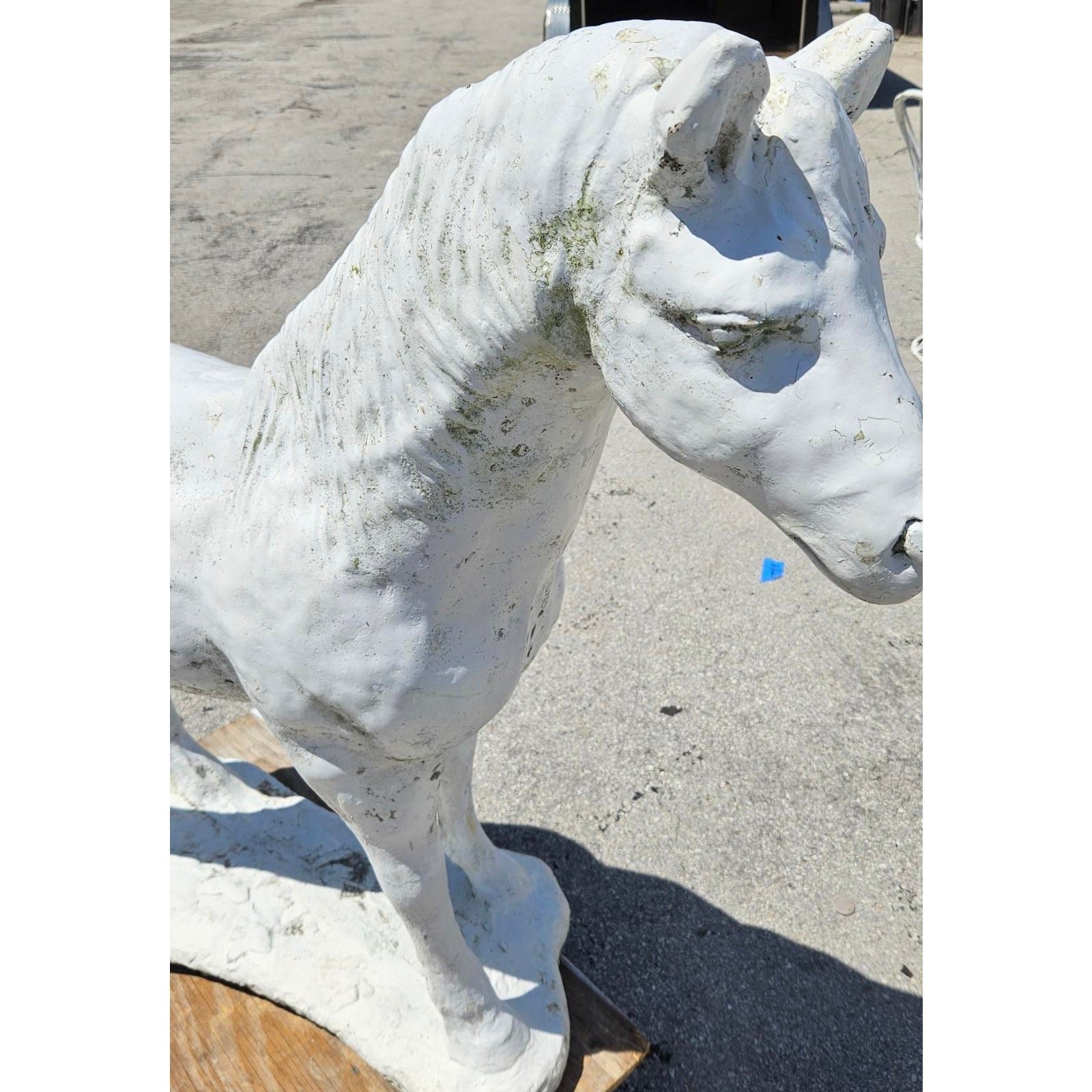 Vintage Cast Cement Horse Statue - Detail view