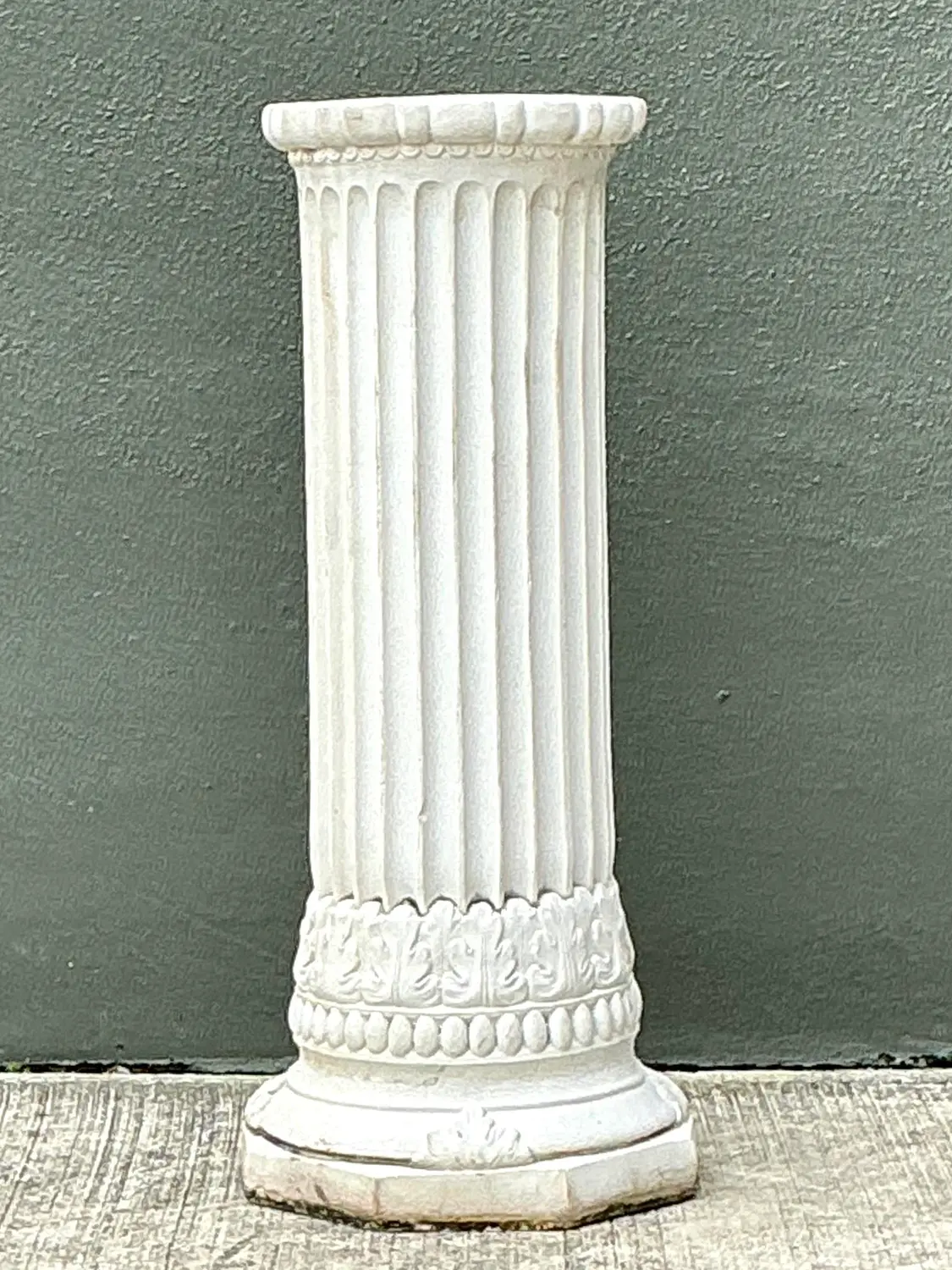 Vintage Cast Concrete Bust of Davin on Pedestal - Top view