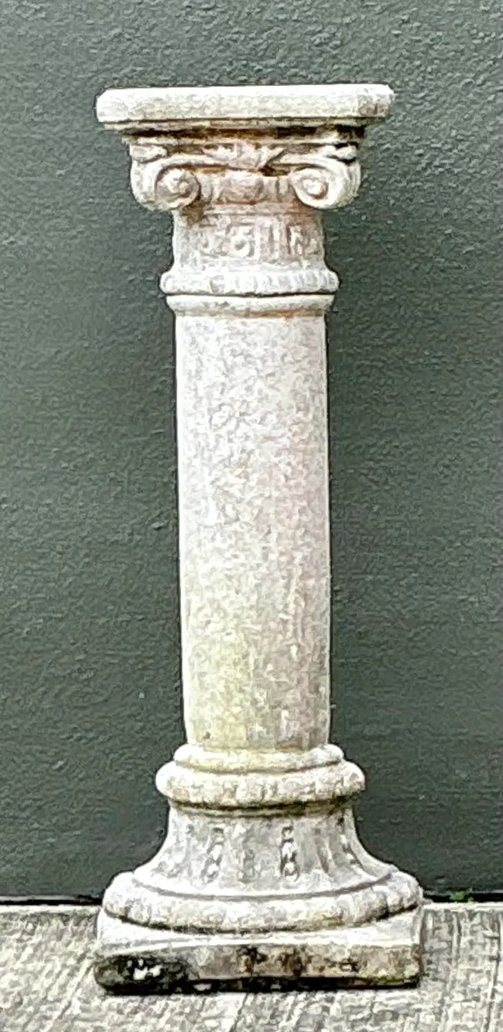 Vintage Cast Concrete Corinthian Column Pedestal - Back view