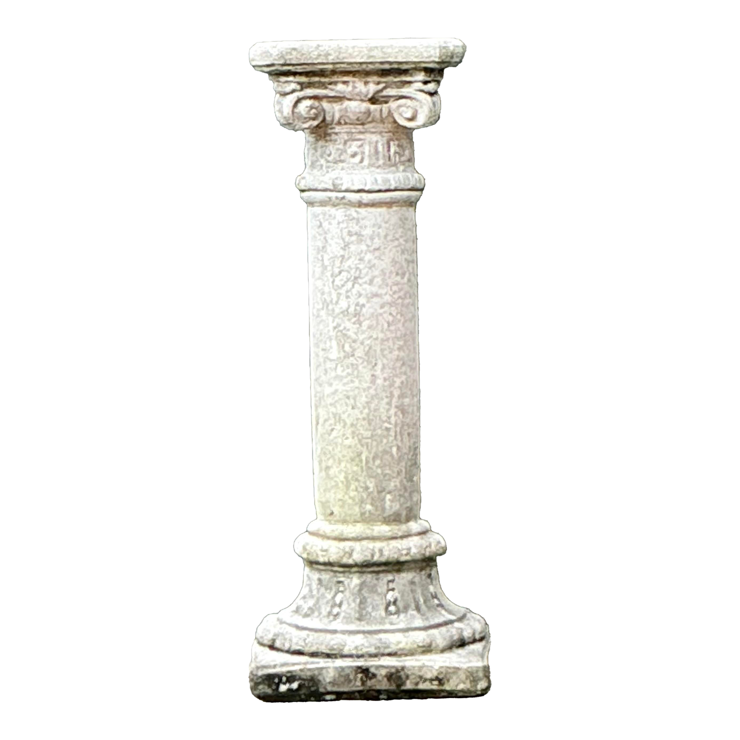 Vintage Cast Concrete Corinthian Column Pedestal - Detail view