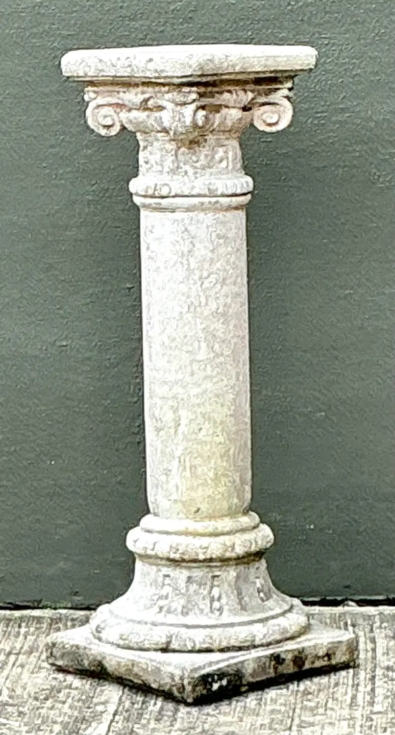 Vintage Cast Concrete Corinthian Column Pedestal - Top view