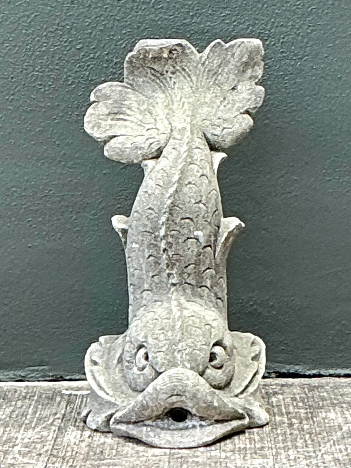 Vintage Cast Concrete Dolphin - Detail view