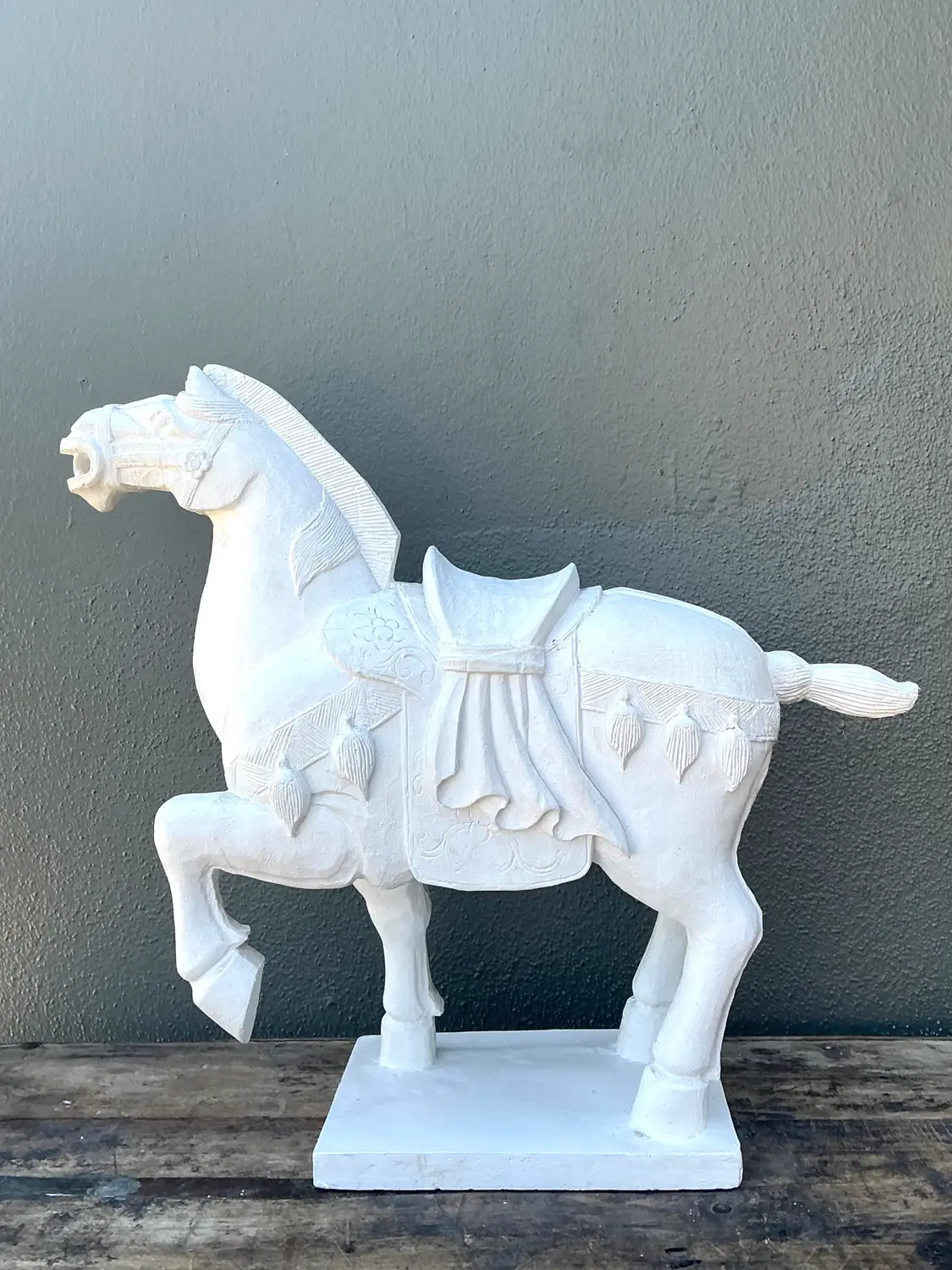 Vintage Cast Concrete Emperor Horse - Top view