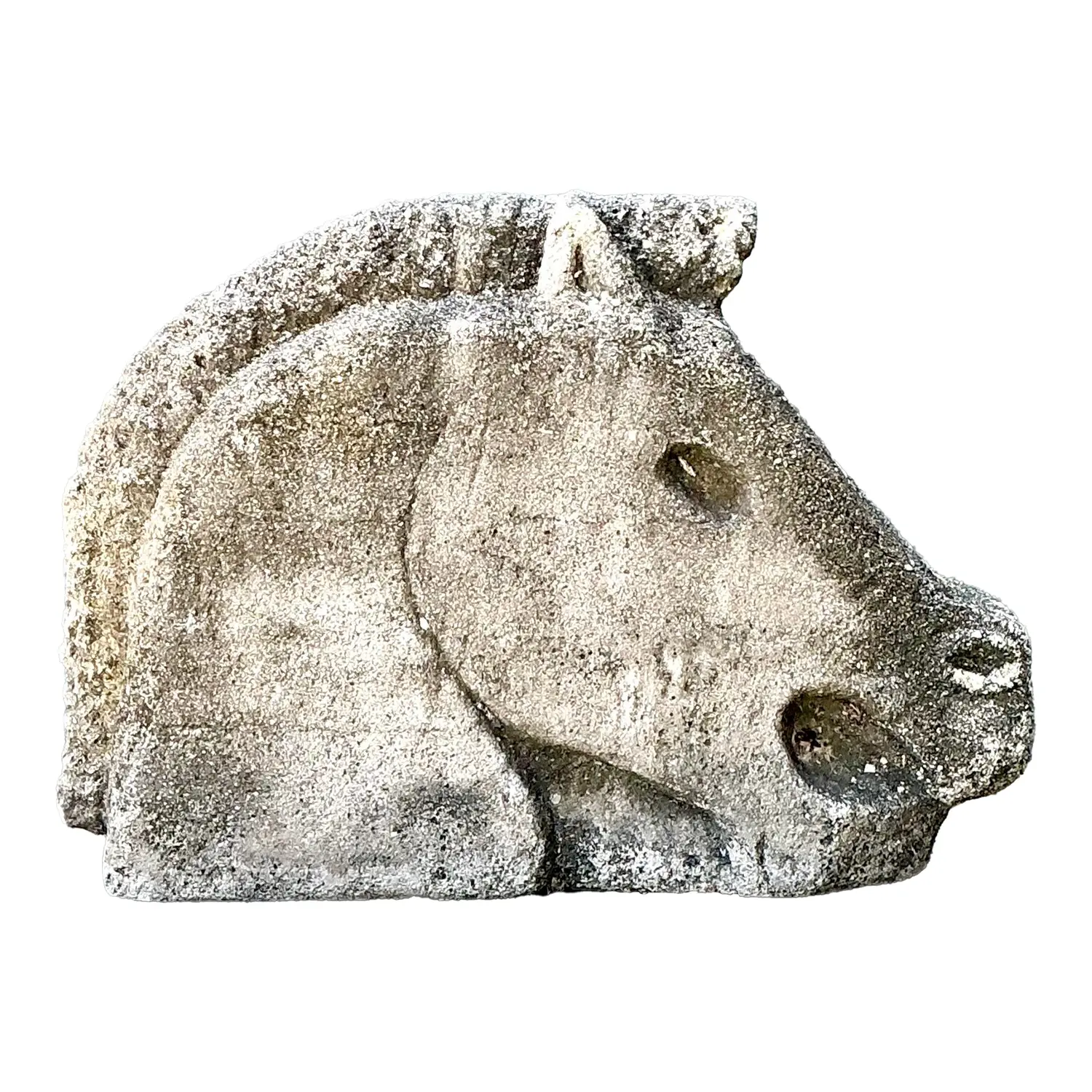 Vintage Cast Concrete Horse Head