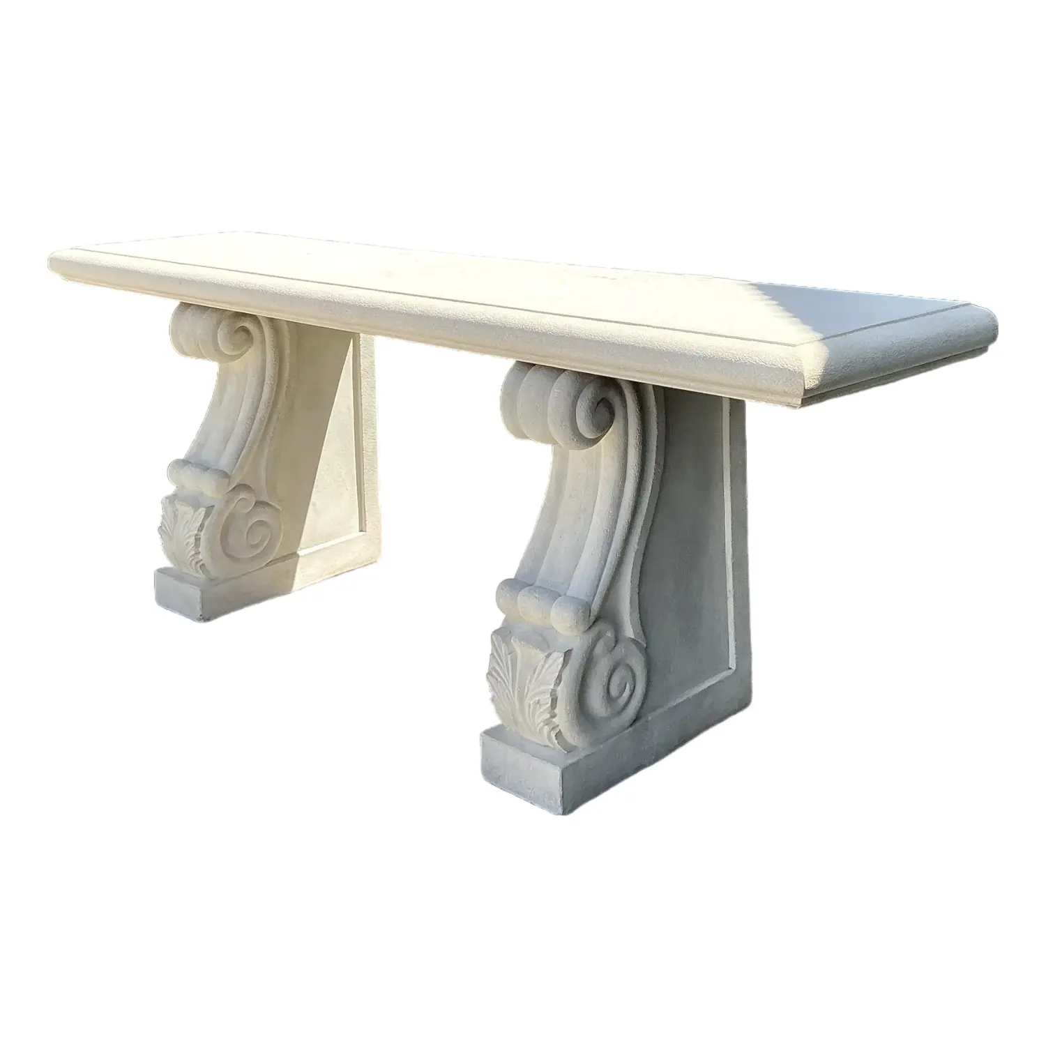 Vintage Cast Concrete Long Console