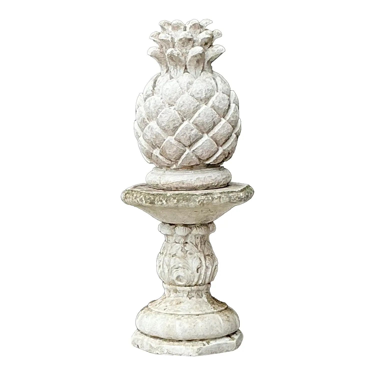 Vintage Cast Concrete Pineapple on Pedestal