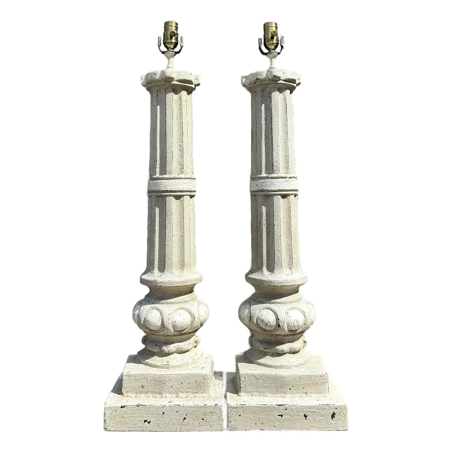 Vintage Cast Iron Column Lamps - A Pair