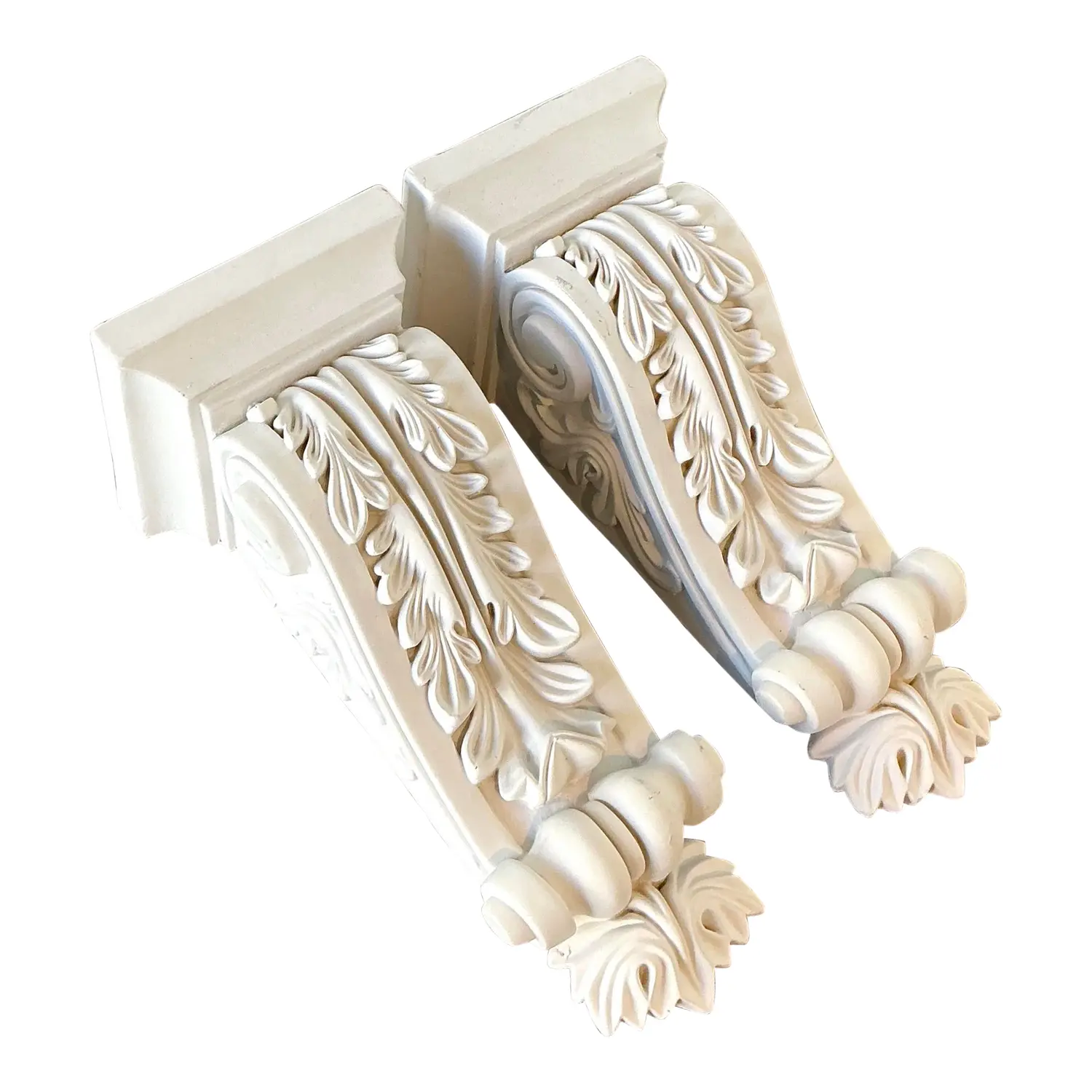 Vintage Cast Resin Baroque Brackets - A Pair