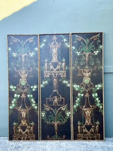 Vintage Chelsea House Floral Monkey Panel - Set of 3 - Side view