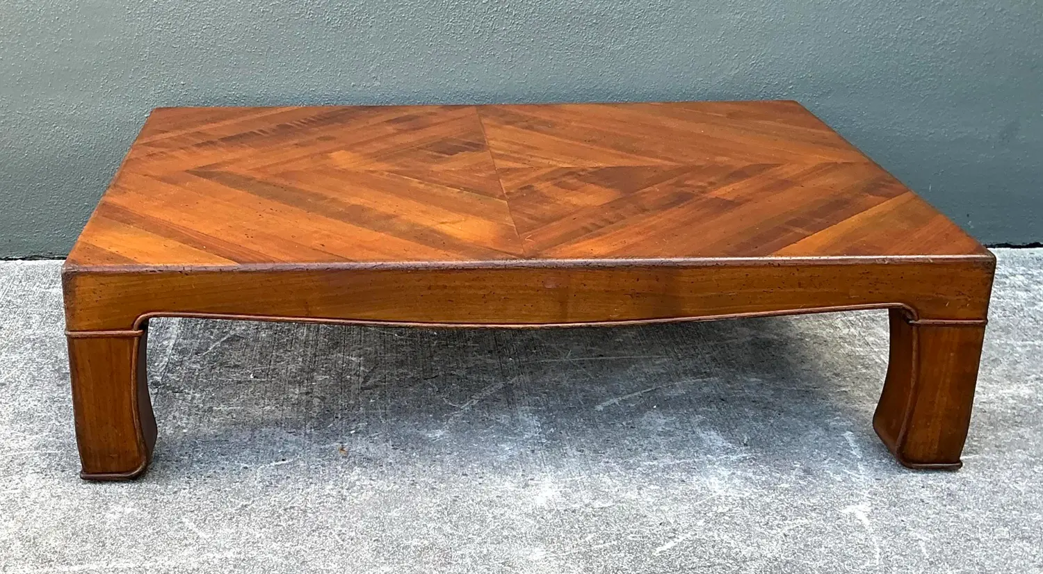 Vintage Chevron Wood Coffee Table - Top view