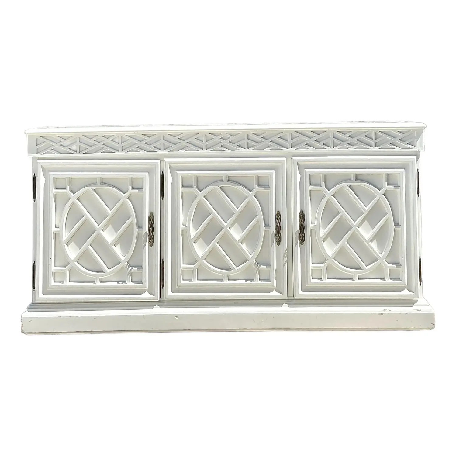 Vintage Chinese Chippendale Fretwork Credenza