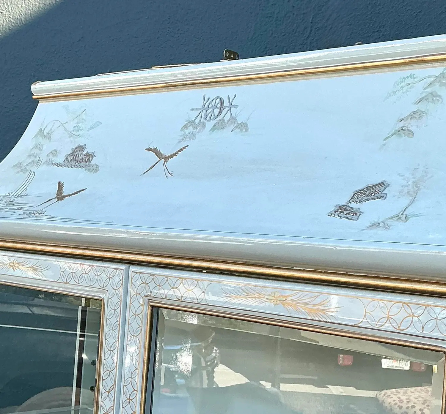 Vintage Chinoiserie Pagoda Cabinet - Side view