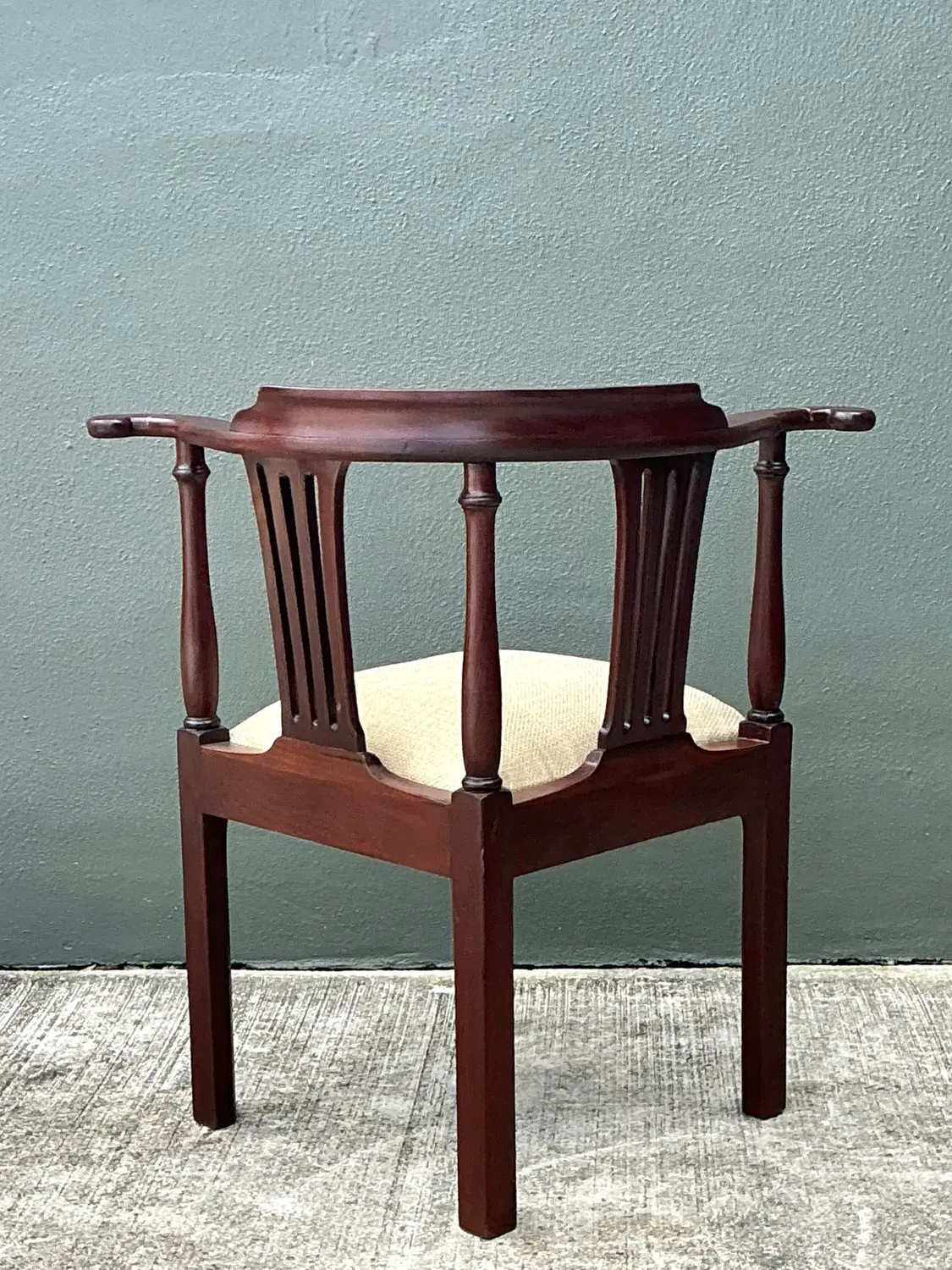 Vintage Chippendale Mahogany Corner Chair - Top view