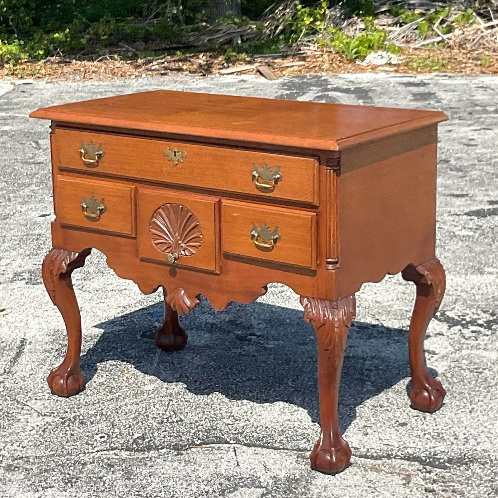 Vintage Chippendale Sunrise Lowboy - Top view
