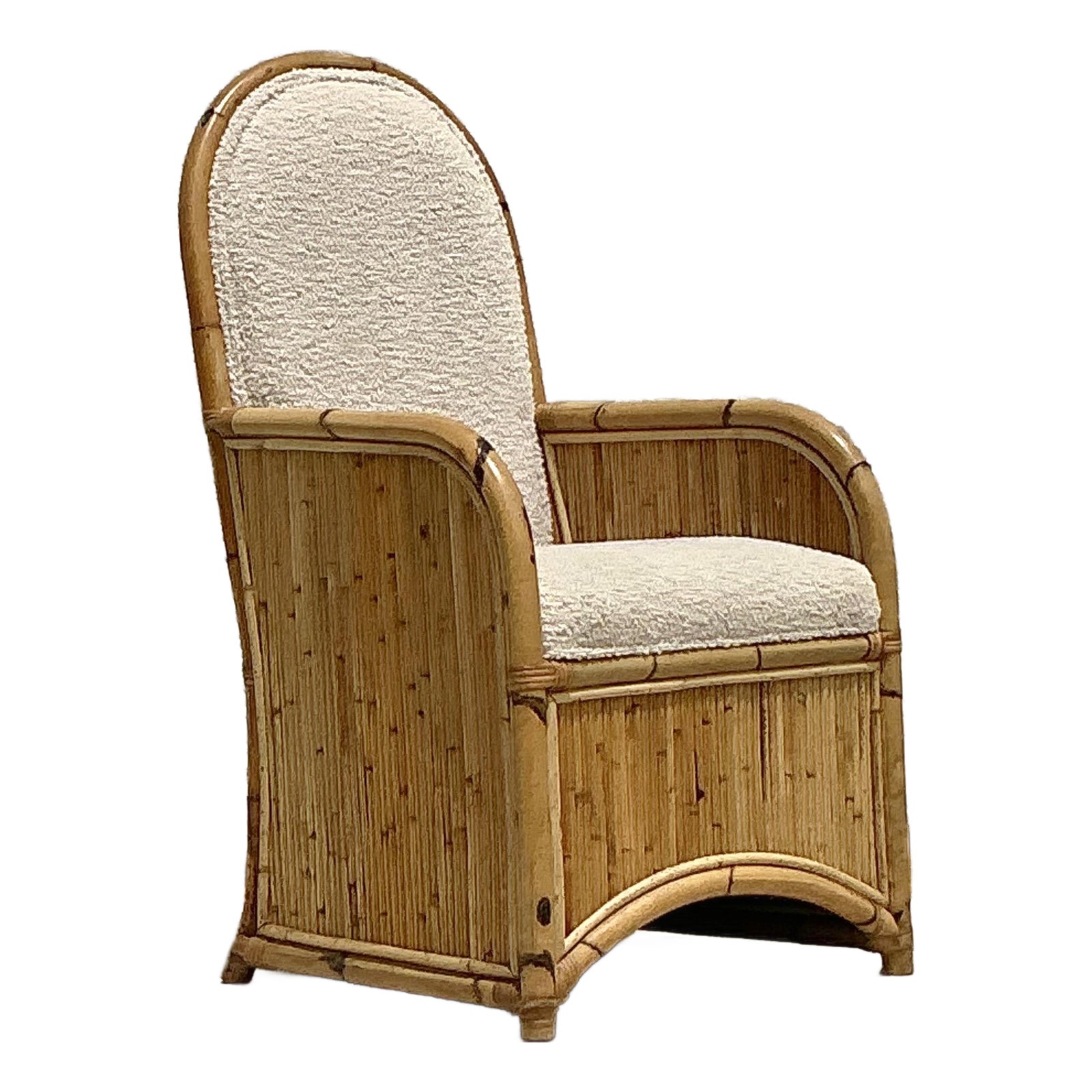Vintage Coastal 1978 Henry Olko Arched Rattan Chair - Detail view