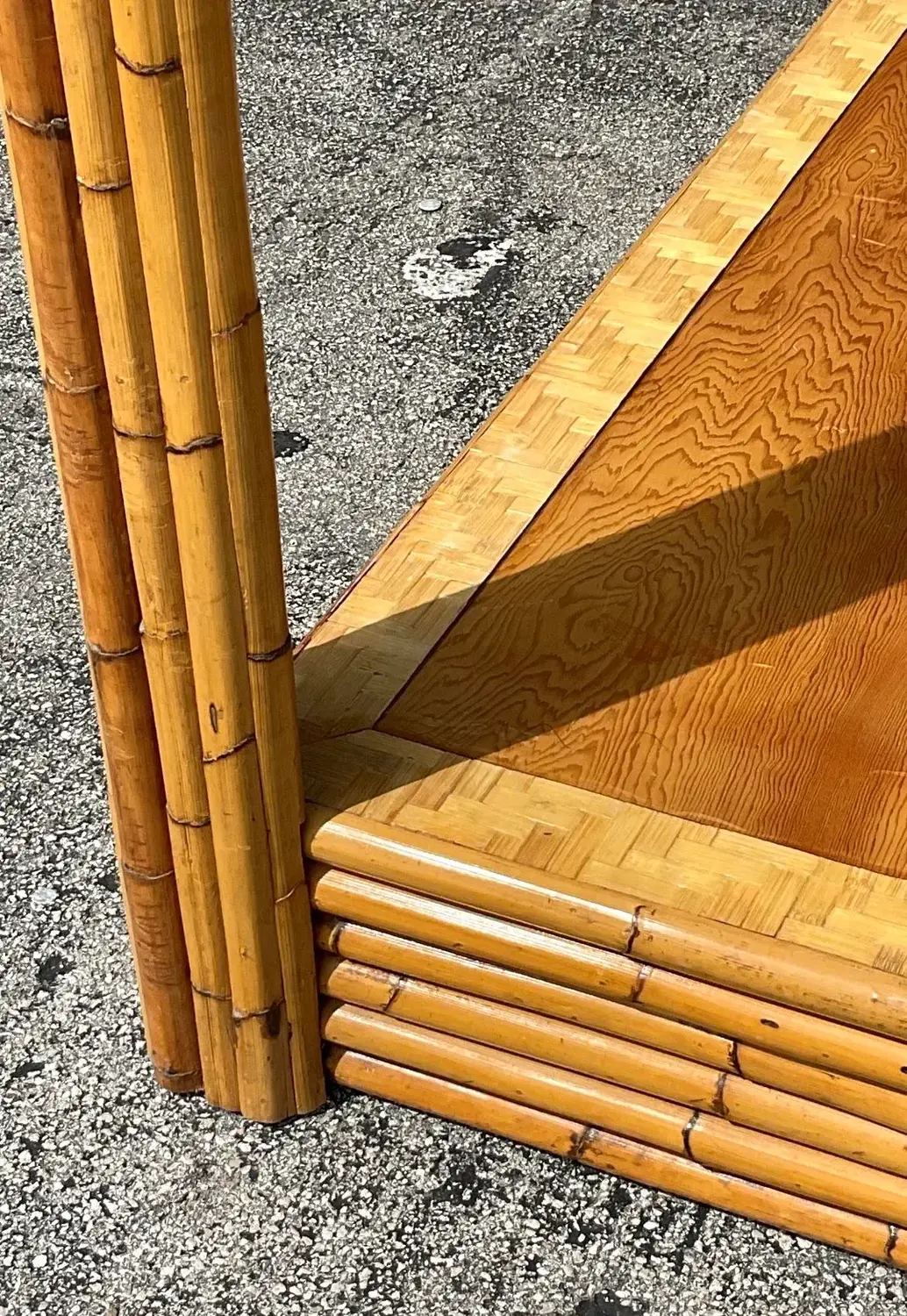 Vintage Coastal Bamboo Full Canopy Bed - Top view