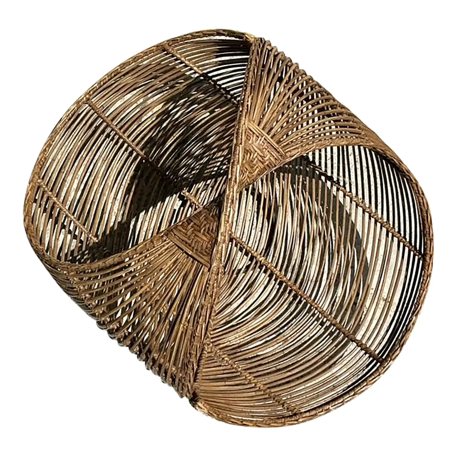 Vintage Coastal Bent Rattan Basket