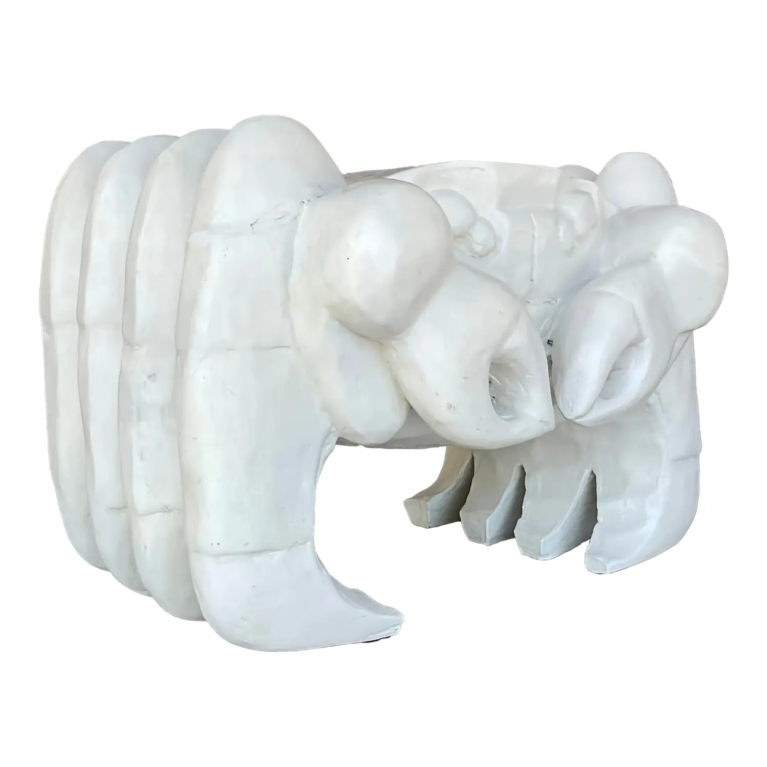 Vintage Coastal Carved Crab Low Stool