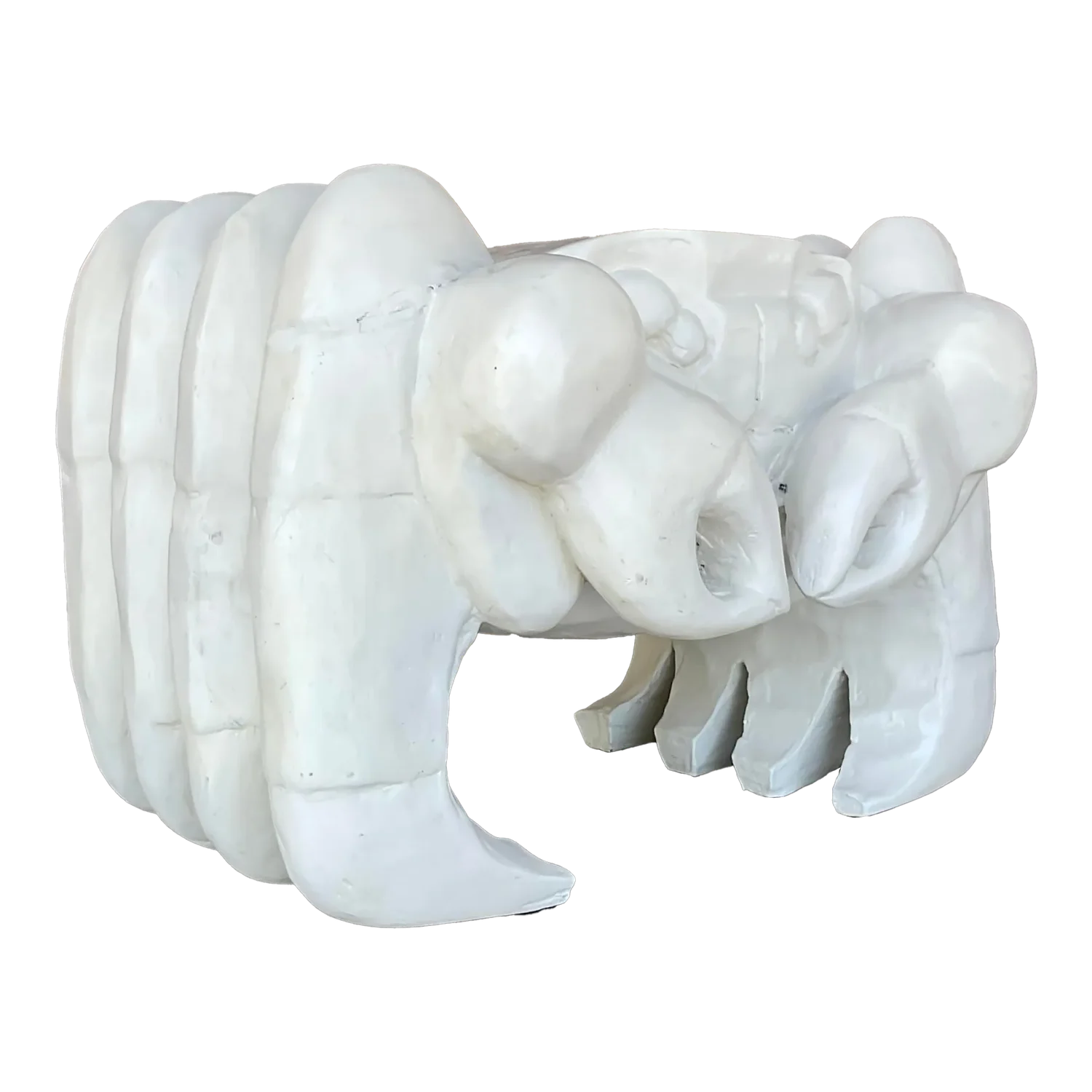 Vintage Coastal Carved Crab Low Stool - Detail view