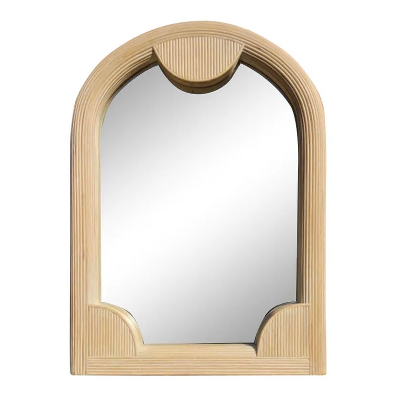 Vintage Coastal Cerused Pencil Reed Mirror