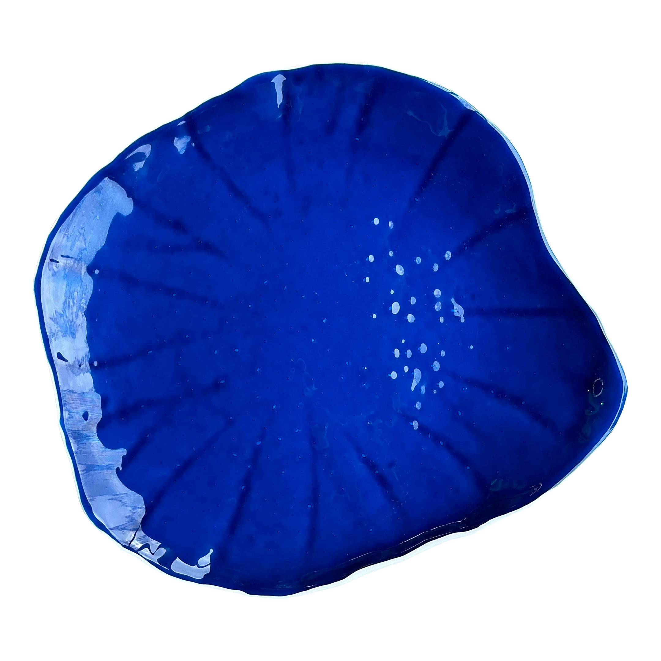 Vintage Coastal Cobalt Glass Tray
