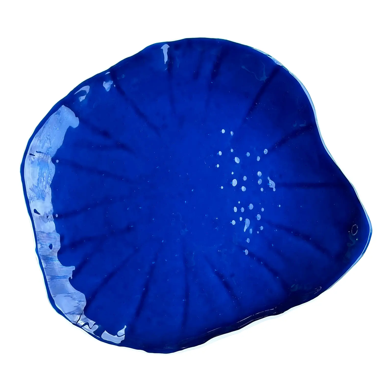 Vintage Coastal Cobalt Glass Tray - Top view