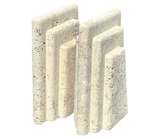 Vintage Coastal Coquina Stone Stacked Table Pedestal - Detail view