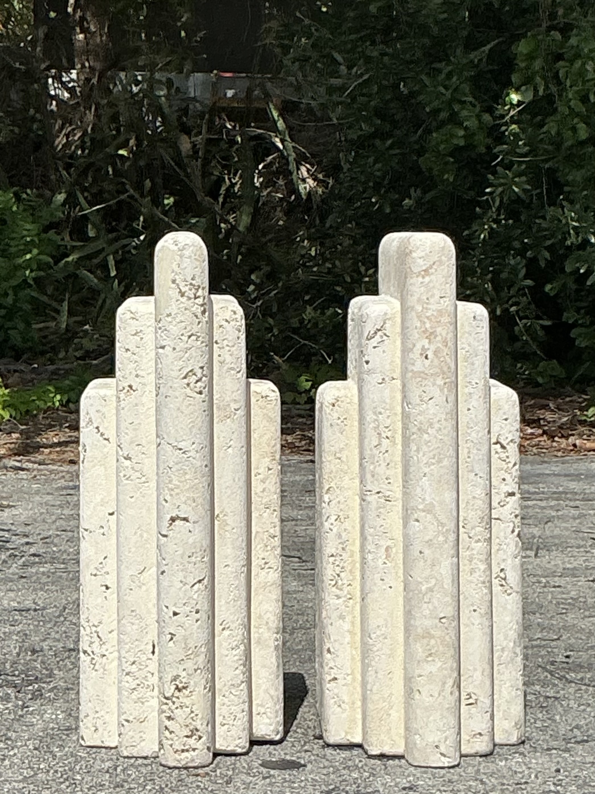 Vintage Coastal Coquina Stone Stacked Table Pedestal - Top view