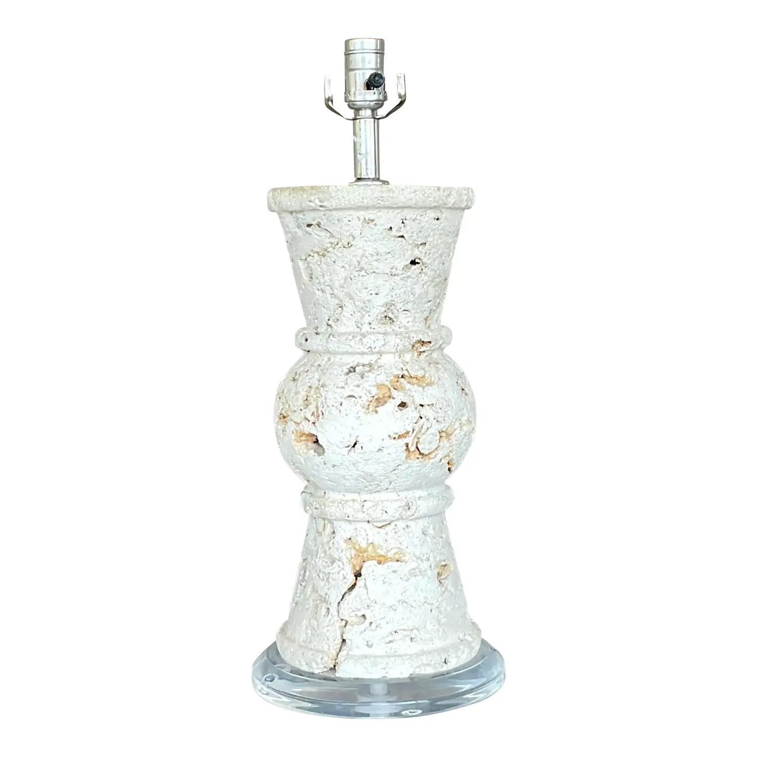 Vintage Coastal Cut Coquina Stone Table Lamp