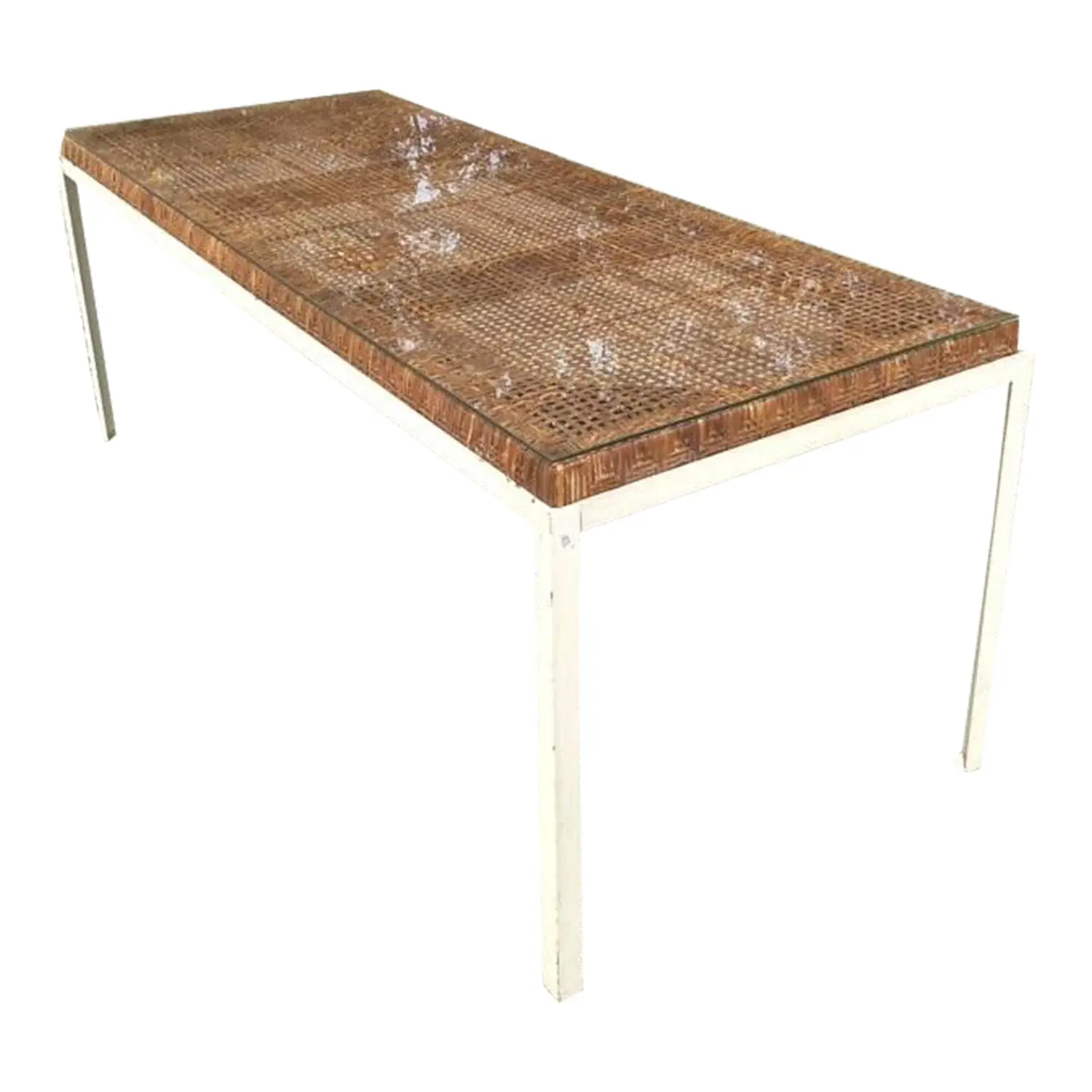 Vintage Coastal Danny Ho Fong for Trop-Cal Rattan Top Dining Table